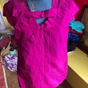 Kate Spade Vibrant Pink Blouse with Bow